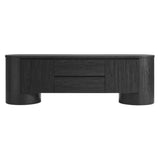 Laurel 71 Inch Oval TV Cabinet in Black