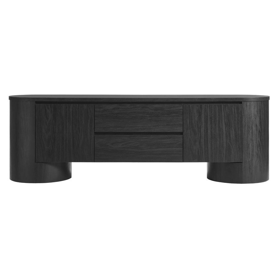Laurel 71 Inch Oval TV Cabinet in Black