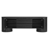 Laurel 71 Inch Oval TV Cabinet in Black