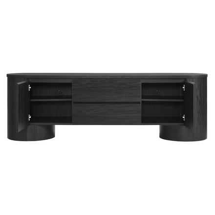 Duval 71 Inch Oval TV Cabinet in Black
