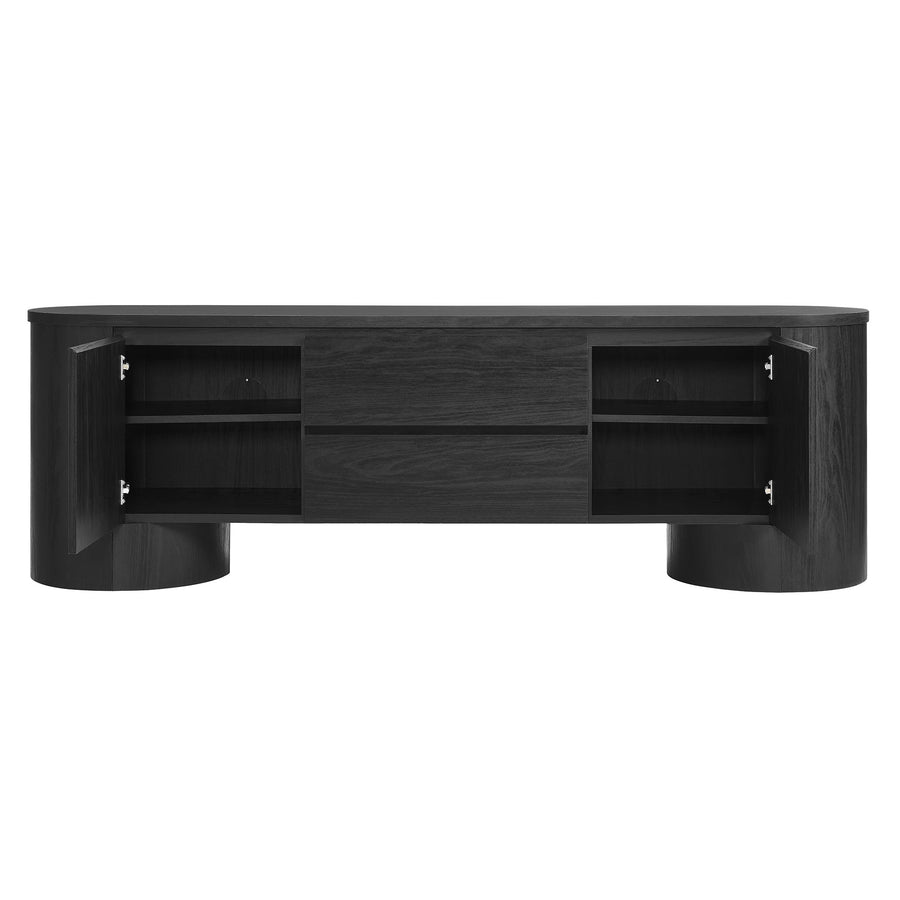 Laurel 71 Inch Oval TV Cabinet in Black