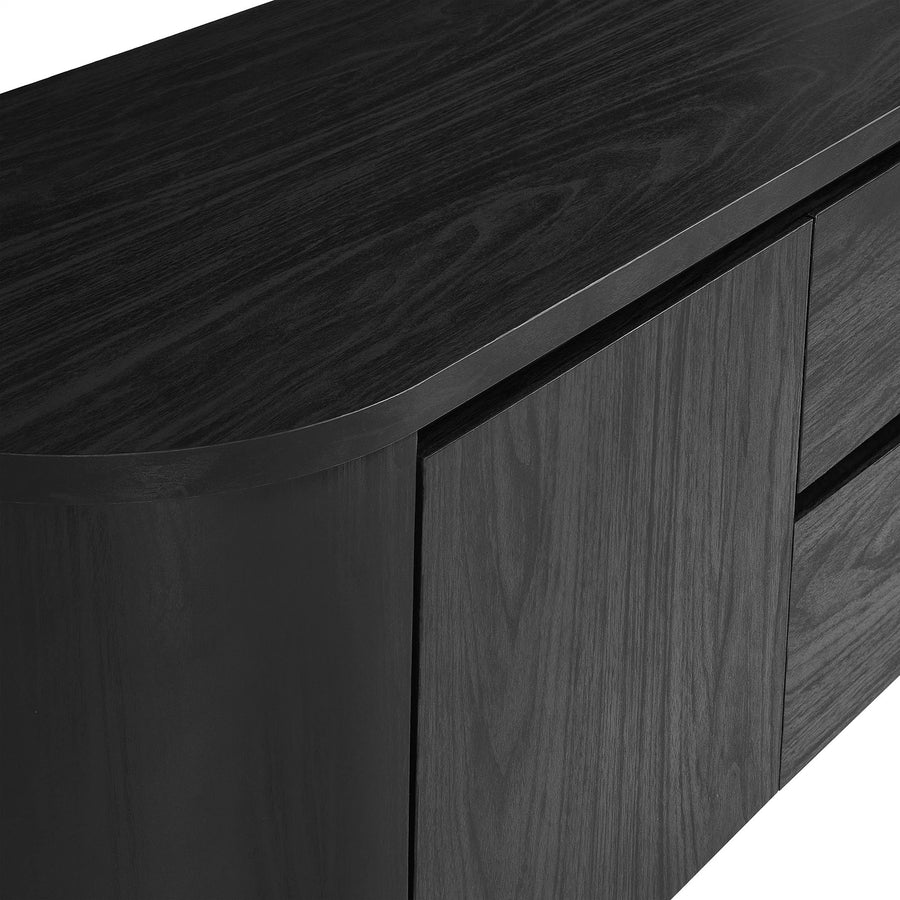 Laurel 71 Inch Oval TV Cabinet in Black