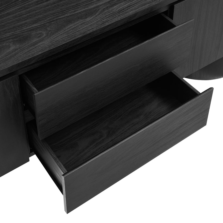 Laurel 71 Inch Oval TV Cabinet in Black