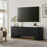 Laurel 71 Inch Oval TV Cabinet in Black