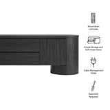 Laurel 71 Inch Oval TV Cabinet in Black