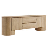 Laurel 71 Inch Oval TV Cabinet in Light Oak