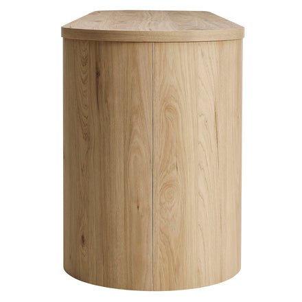 Duval 71 Inch Oval TV Cabinet in Light Oak