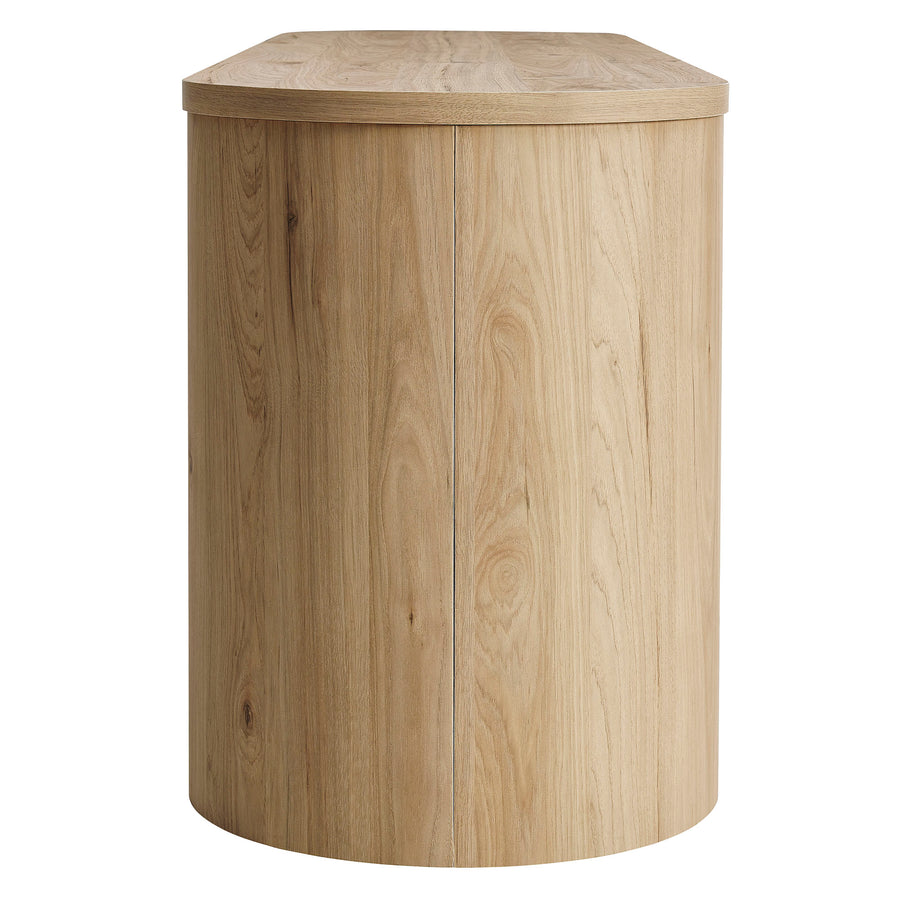 Laurel 71 Inch Oval TV Cabinet in Light Oak