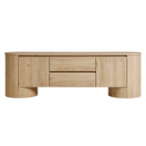 Laurel 71 Inch Oval TV Cabinet in Light Oak
