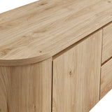 Laurel 71 Inch Oval TV Cabinet in Light Oak
