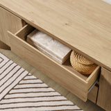 Laurel 71 Inch Oval TV Cabinet in Light Oak