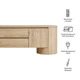 Laurel 71 Inch Oval TV Cabinet in Light Oak