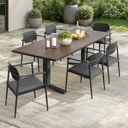Aeris 7-Piece Outdoor Patio Aluminum Dining Set by Furniture For America