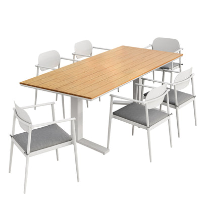 Aeris 7-Piece Outdoor Patio Aluminum Dining Set by Furniture For America