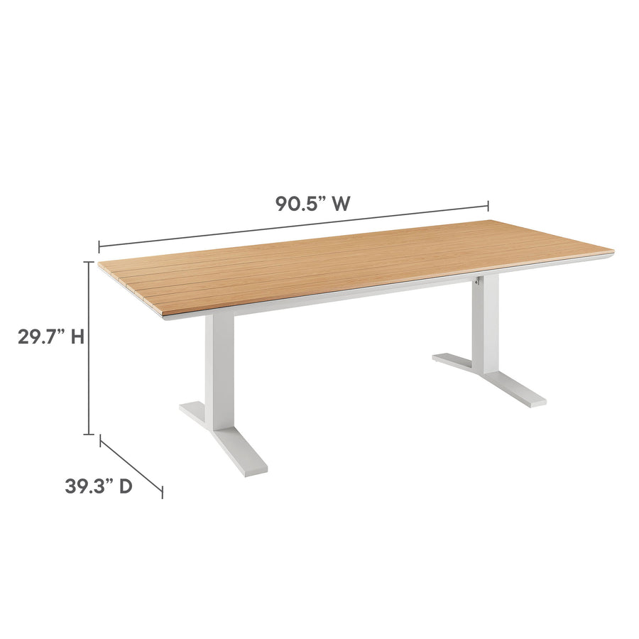 Amber 7-Piece Outdoor Patio Aluminum Dining Set in White Light Gray