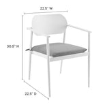 Amber 7-Piece Outdoor Patio Aluminum Dining Set in White Light Gray