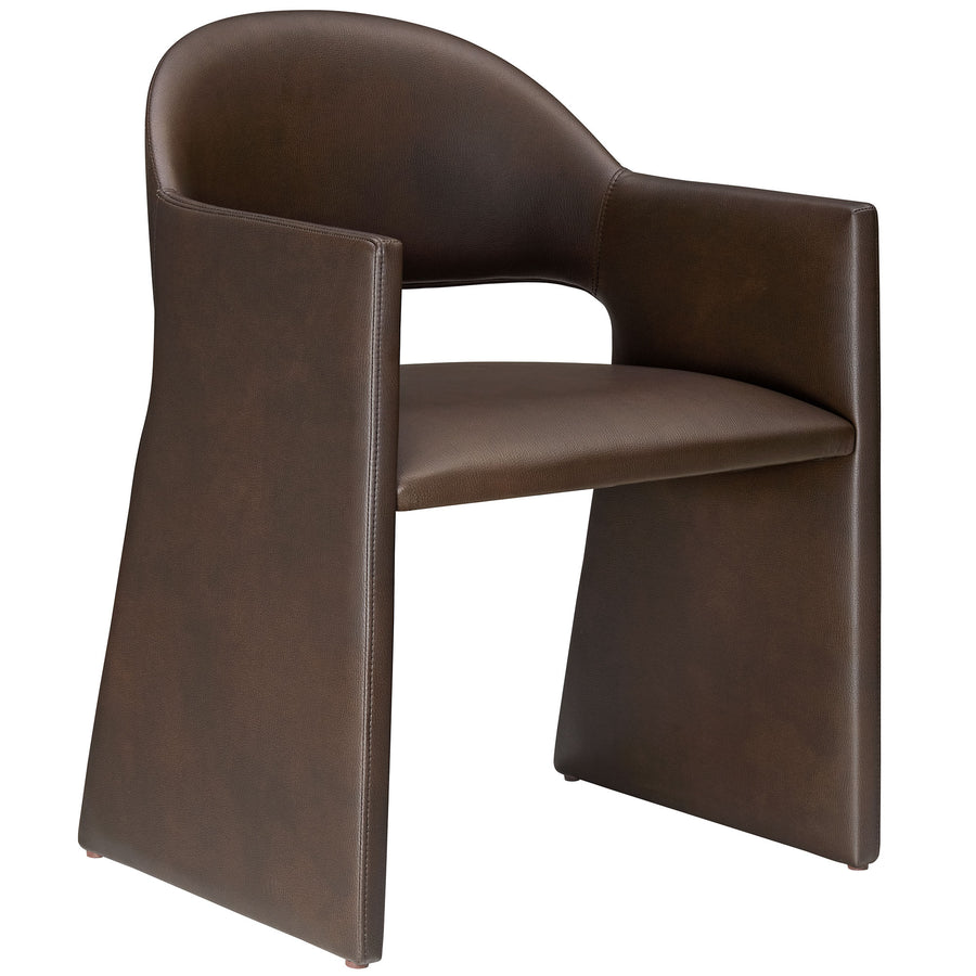 Quartz Vegan Leather Dining Armchair in Espresso