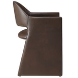 Quartz Vegan Leather Dining Armchair in Espresso