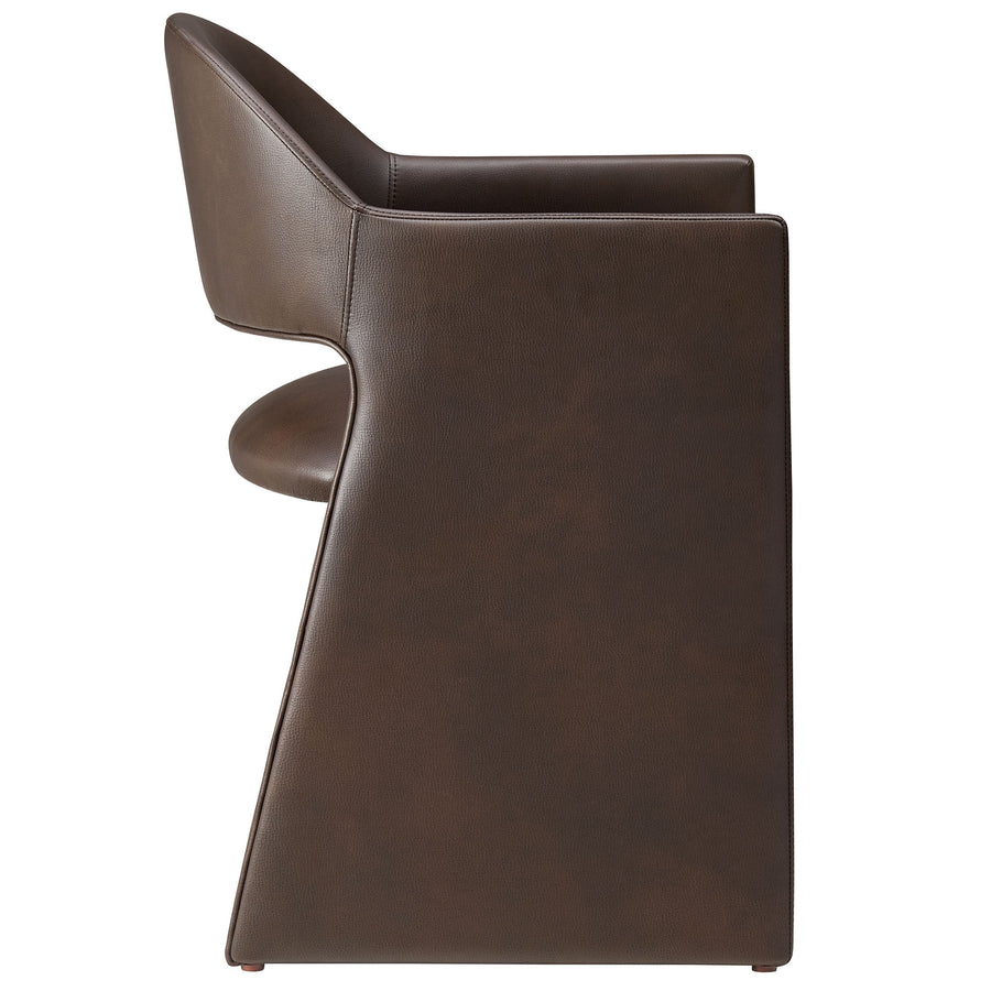 Quartz Vegan Leather Dining Armchair in Espresso