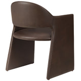 Quartz Vegan Leather Dining Armchair in Espresso
