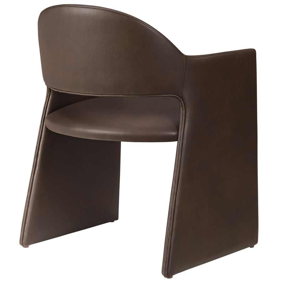 Quartz Vegan Leather Dining Armchair in Espresso