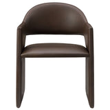 Quartz Vegan Leather Dining Armchair in Espresso