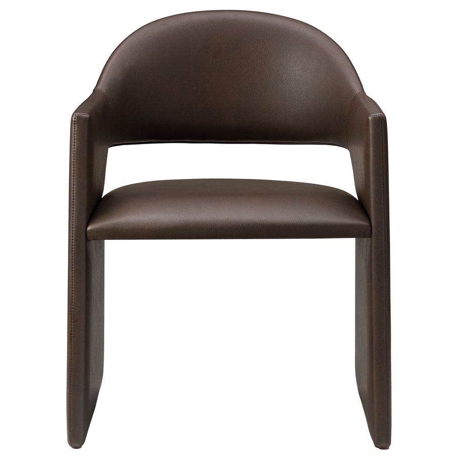 Quartz Vegan Leather Dining Armchair in Espresso