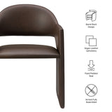 Quartz Vegan Leather Dining Armchair in Espresso
