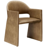 Quartz Vegan Leather Dining Armchair in Toast
