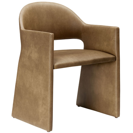 Talia Vegan Leather Dining Armchair in Toast