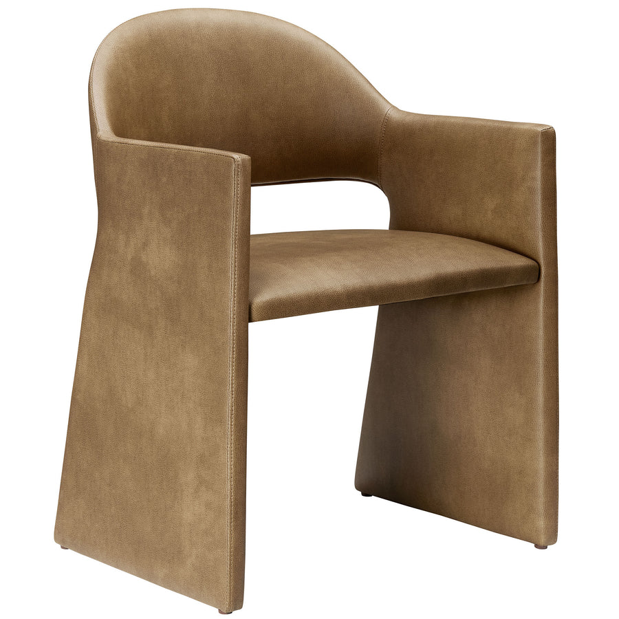 Quartz Vegan Leather Dining Armchair in Toast