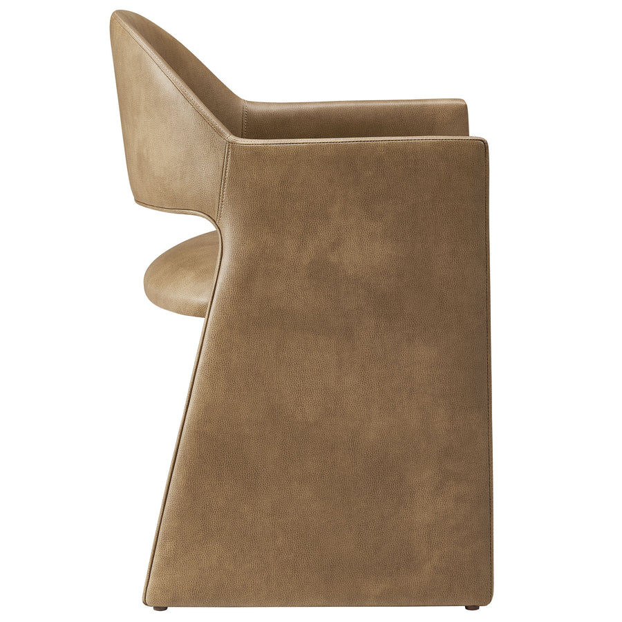 Quartz Vegan Leather Dining Armchair in Toast