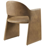 Quartz Vegan Leather Dining Armchair in Toast