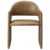 Quartz Vegan Leather Dining Armchair in Toast