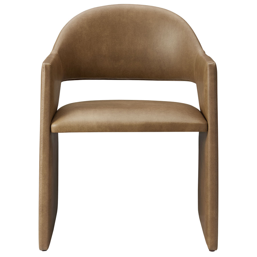 Quartz Vegan Leather Dining Armchair in Toast