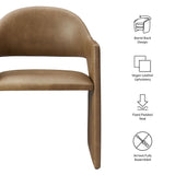 Quartz Vegan Leather Dining Armchair in Toast
