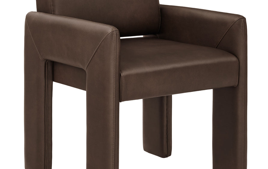 Myrtle Vegan Leather Dining Armchair in Espresso
