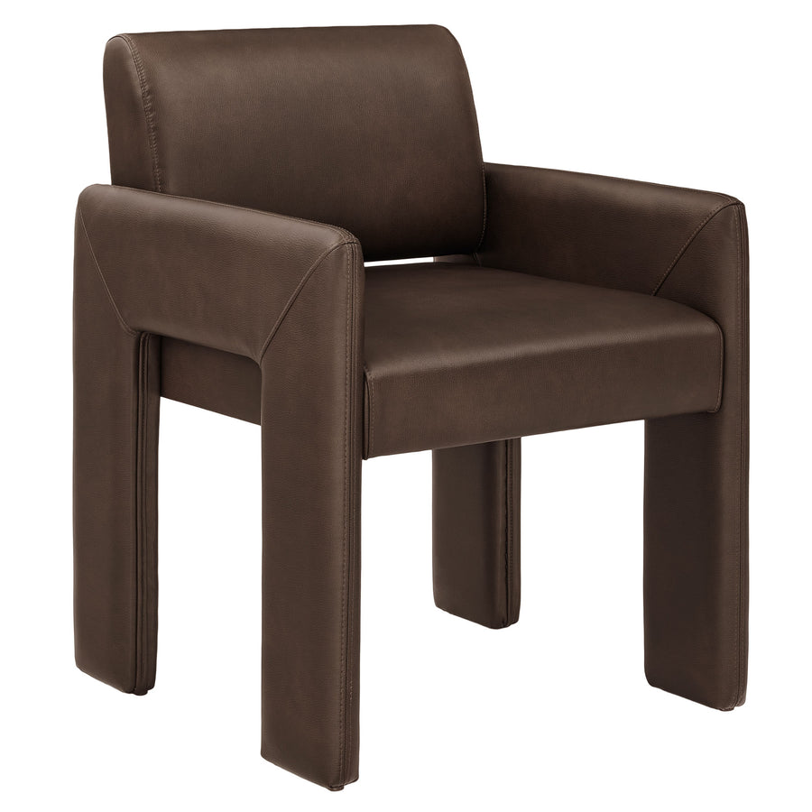 Myrtle Vegan Leather Dining Armchair in Espresso