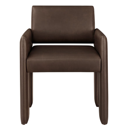 Daven Vegan Leather Dining Armchair in Espresso