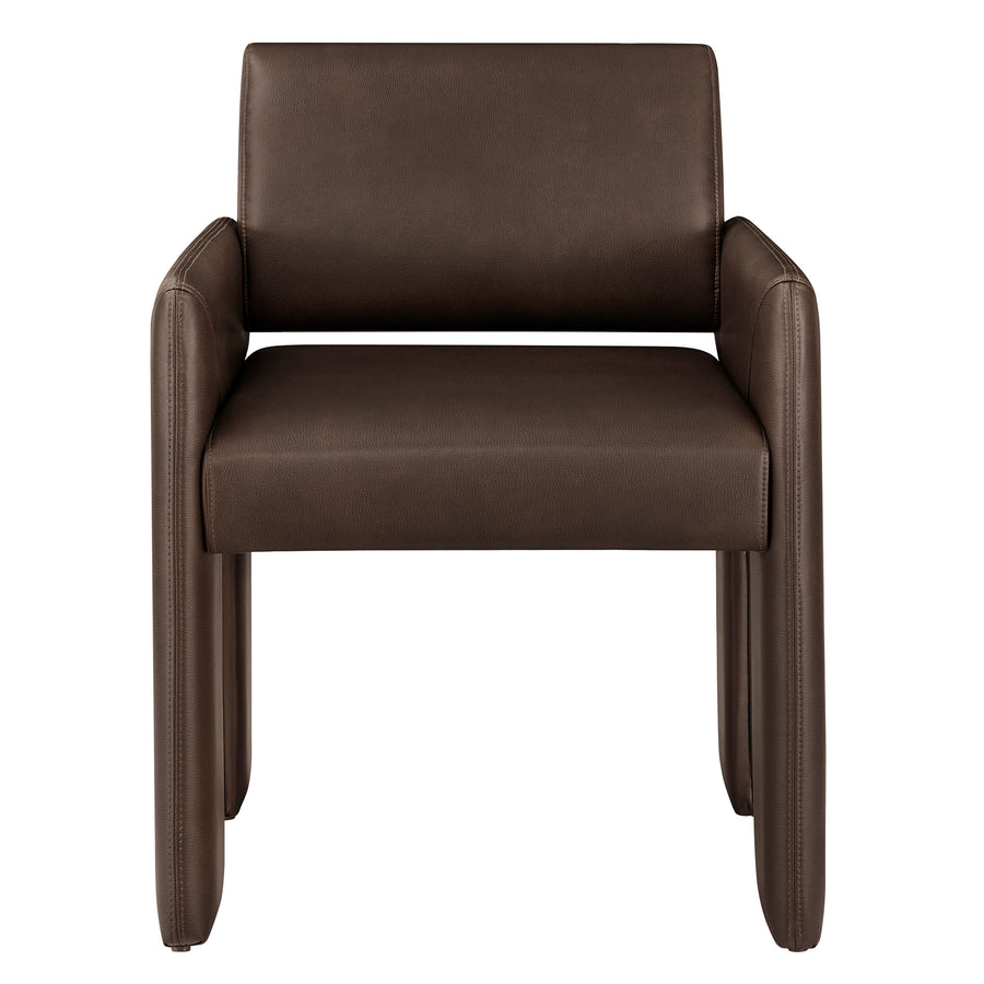 Myrtle Vegan Leather Dining Armchair in Espresso