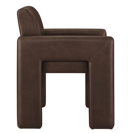 Daven Vegan Leather Dining Armchair in Espresso