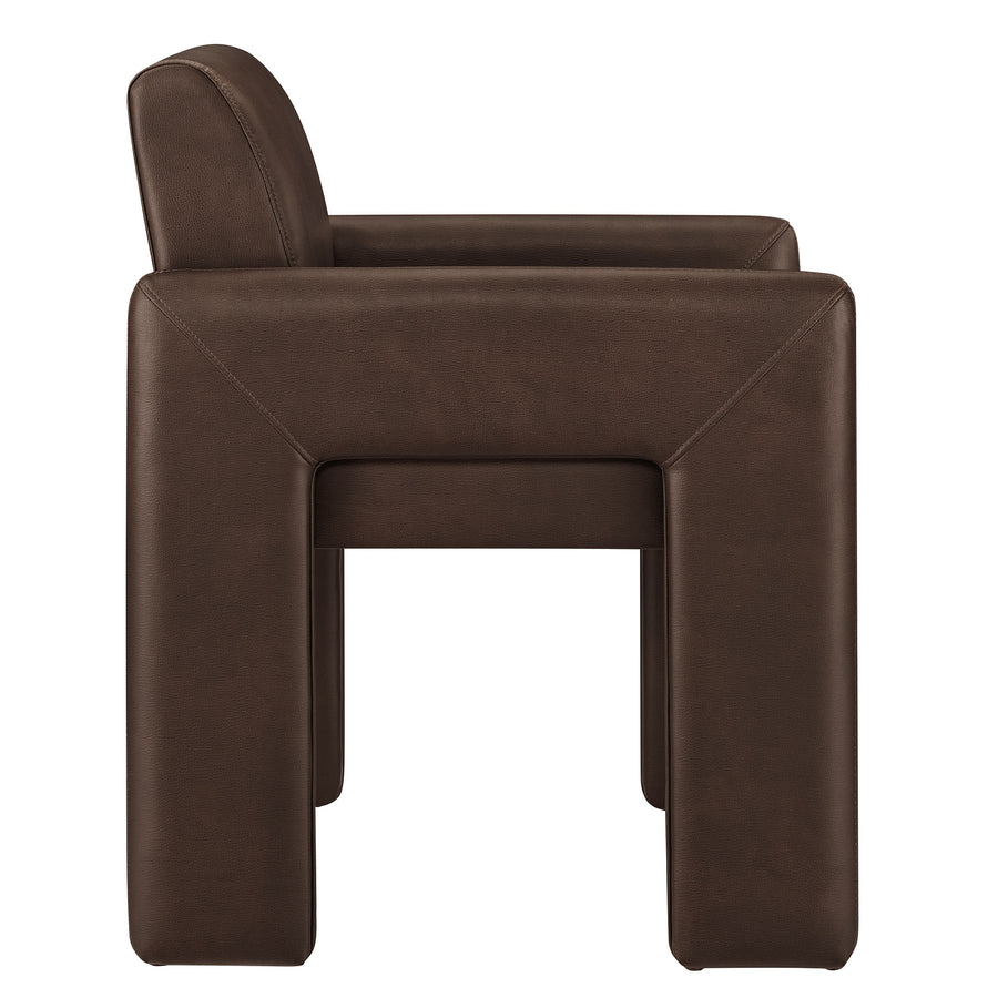 Myrtle Vegan Leather Dining Armchair in Espresso