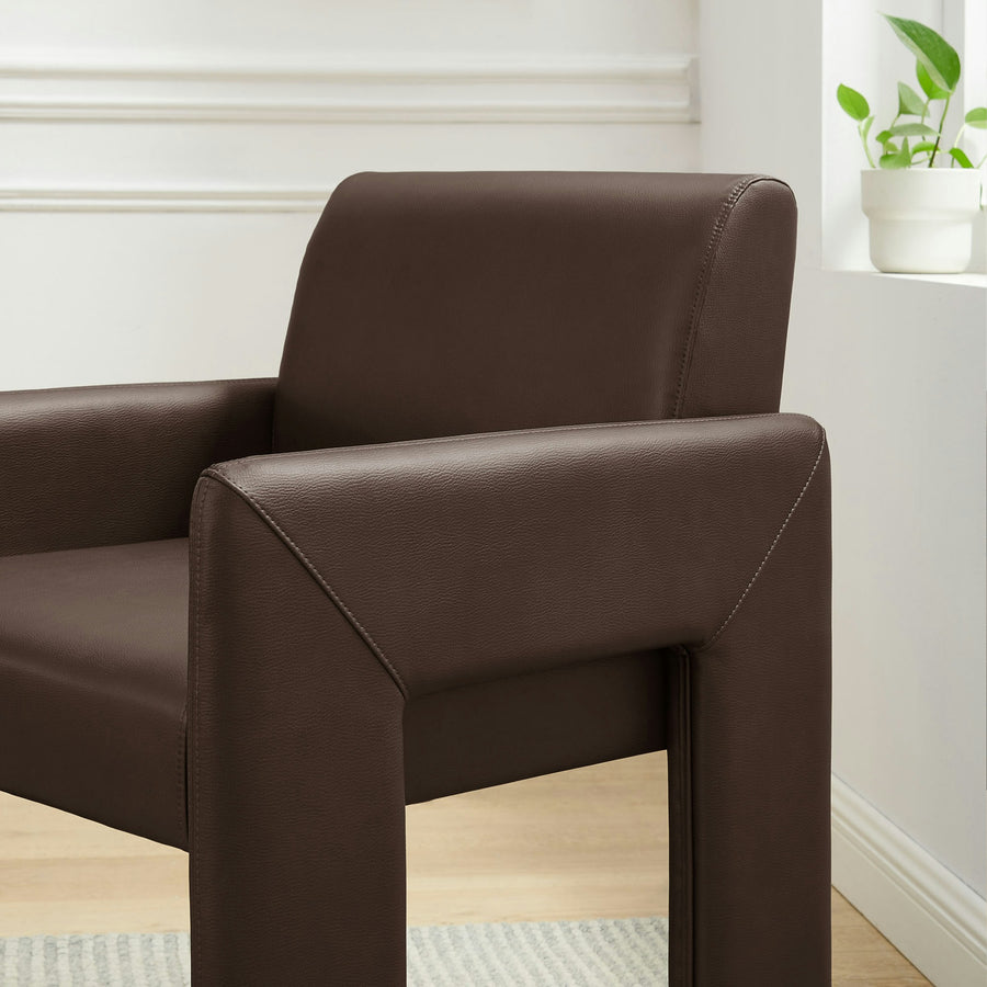 Myrtle Vegan Leather Dining Armchair in Espresso