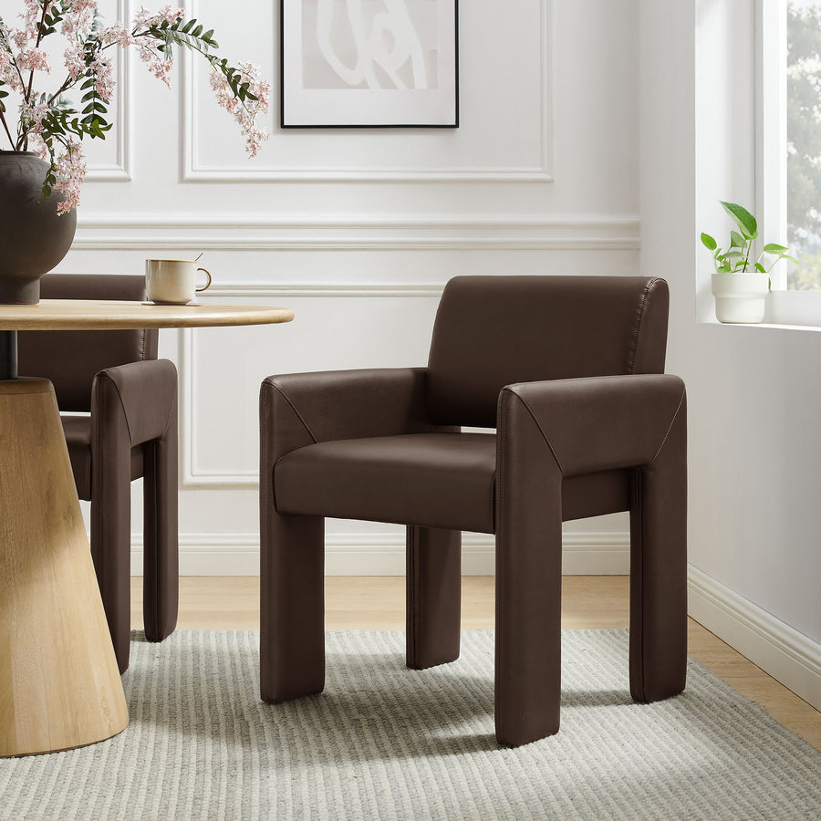 Myrtle Vegan Leather Dining Armchair in Espresso