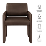 Myrtle Vegan Leather Dining Armchair in Espresso