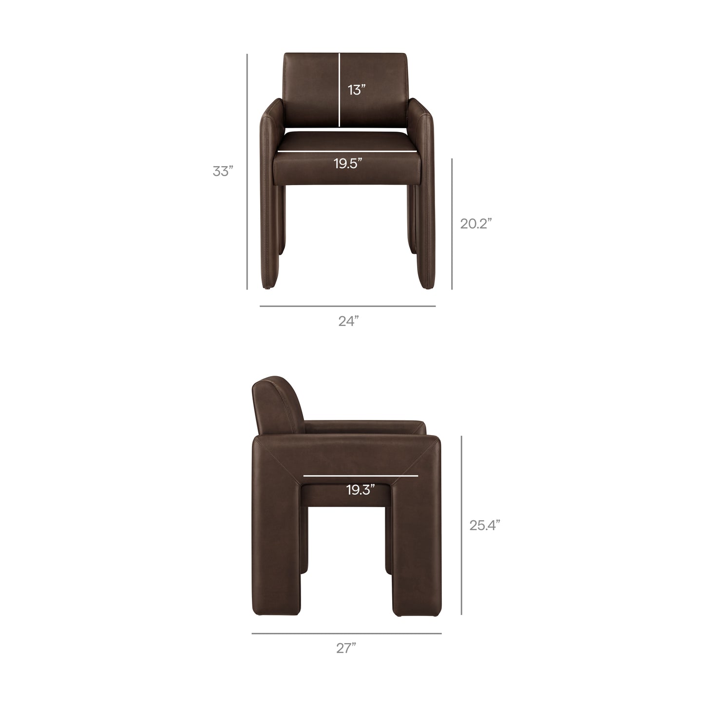 Daven Vegan Leather Dining Armchair by Furniture for America