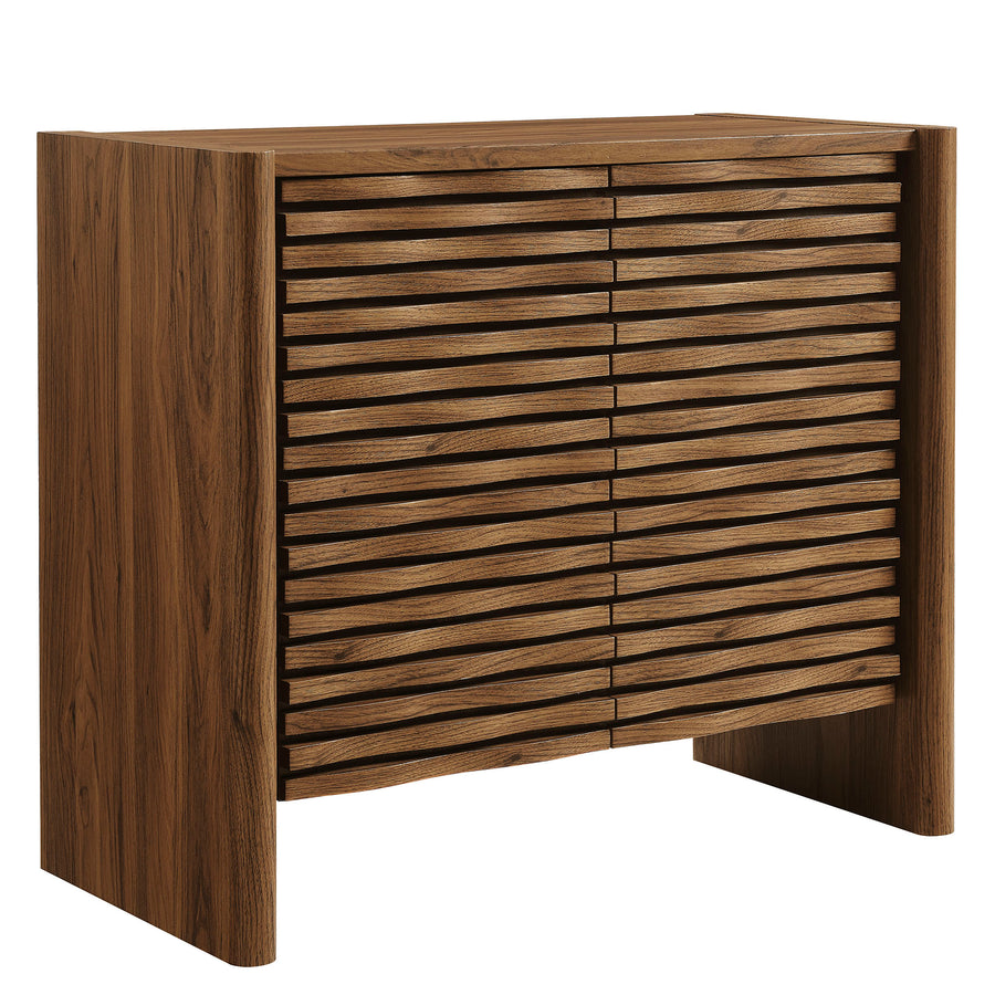 Sol Wave Accent Cabinet in Walnut