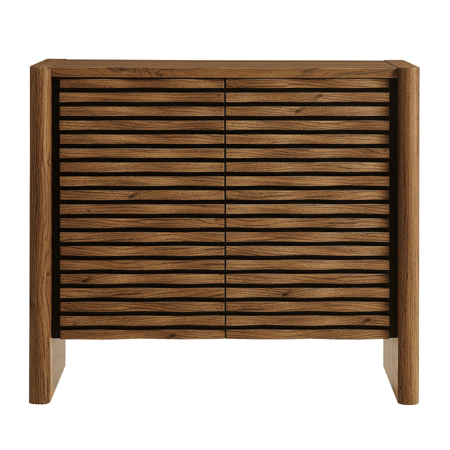 Sol Wave Accent Cabinet in Walnut