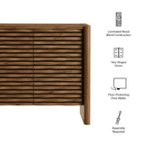 Sol Wave Accent Cabinet in Walnut