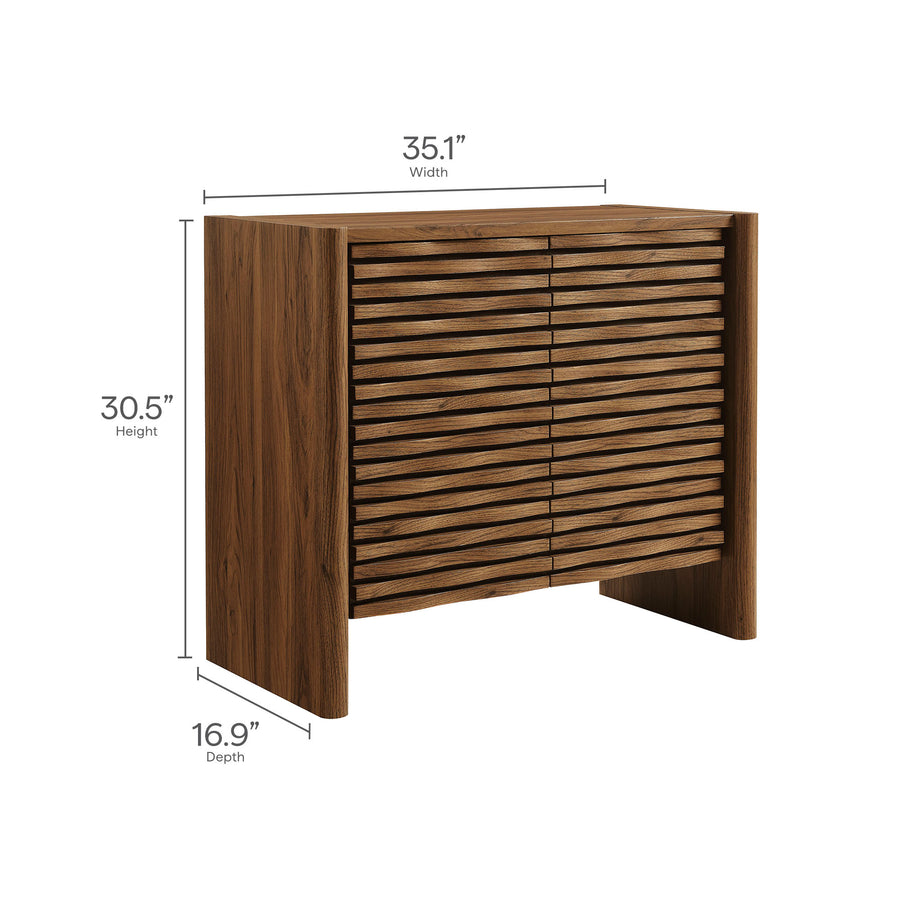 Sol Wave Accent Cabinet in Walnut
